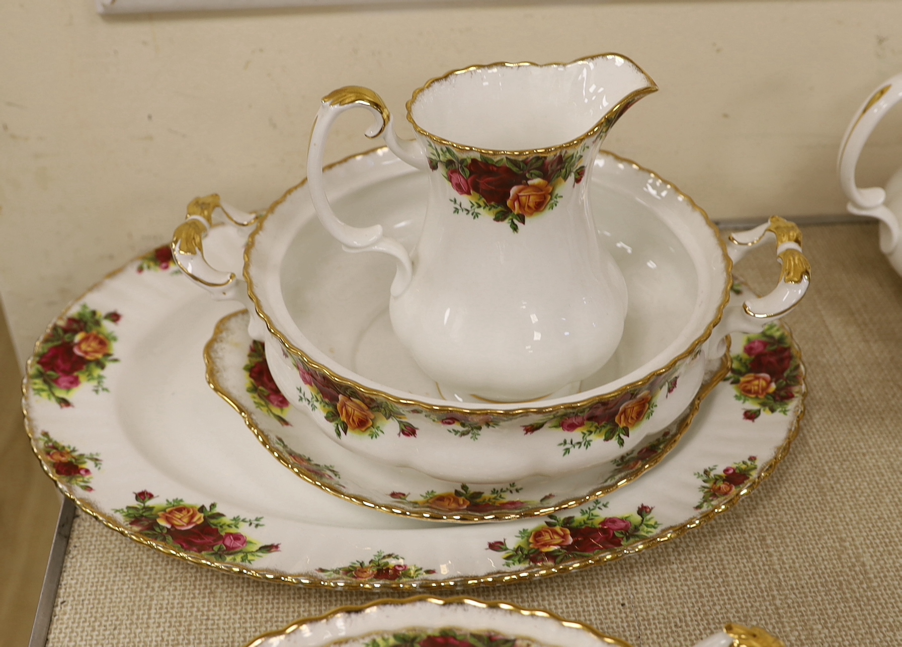A collection of Royal Albert Old Country Roses dinnerware